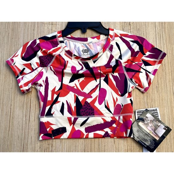 J. Dow Fitness - Women's Abstract Print Sports Crop Top - Extra Small - Picture 2 of 11